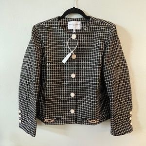 Brand New - Petite Studio, Large, Emerson Tweed Jacket, Black Textured